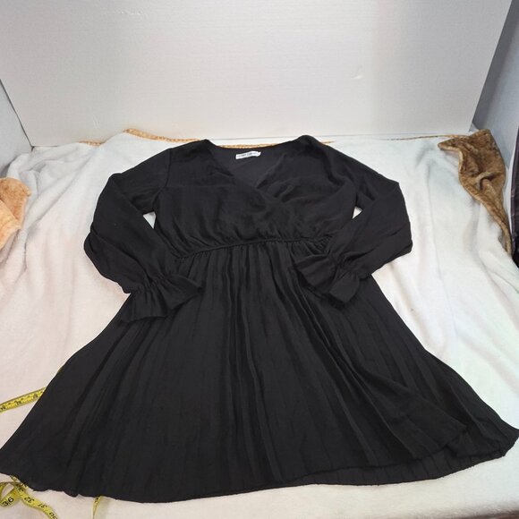 BBX Lephsnt Black Wrap Dress - Elegant & Flowy - Size L - Picture 1 of 13